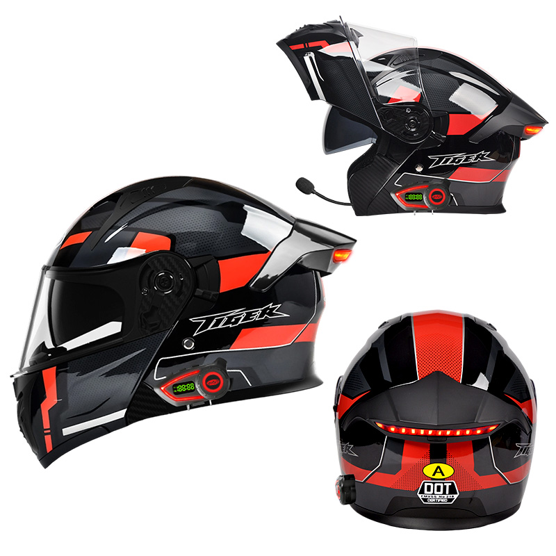 LED Intelligence Tail Light Mo - Full Face Motorcycle Helmet With Bluetooth review and price