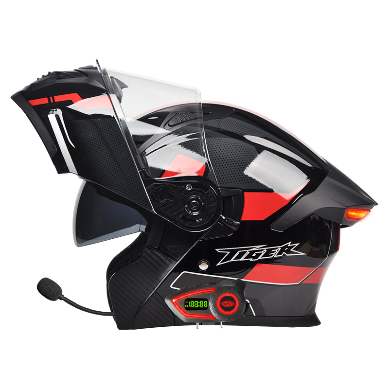 LED Intelligence Tail Light Mo - Full Face Motorcycle Helmet With Bluetooth review and price