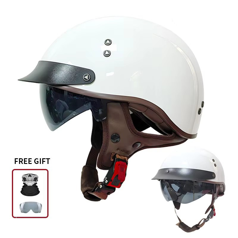 Vintage Half Open Face Motorcy - Vintage Open Face Retro Helmet review and price