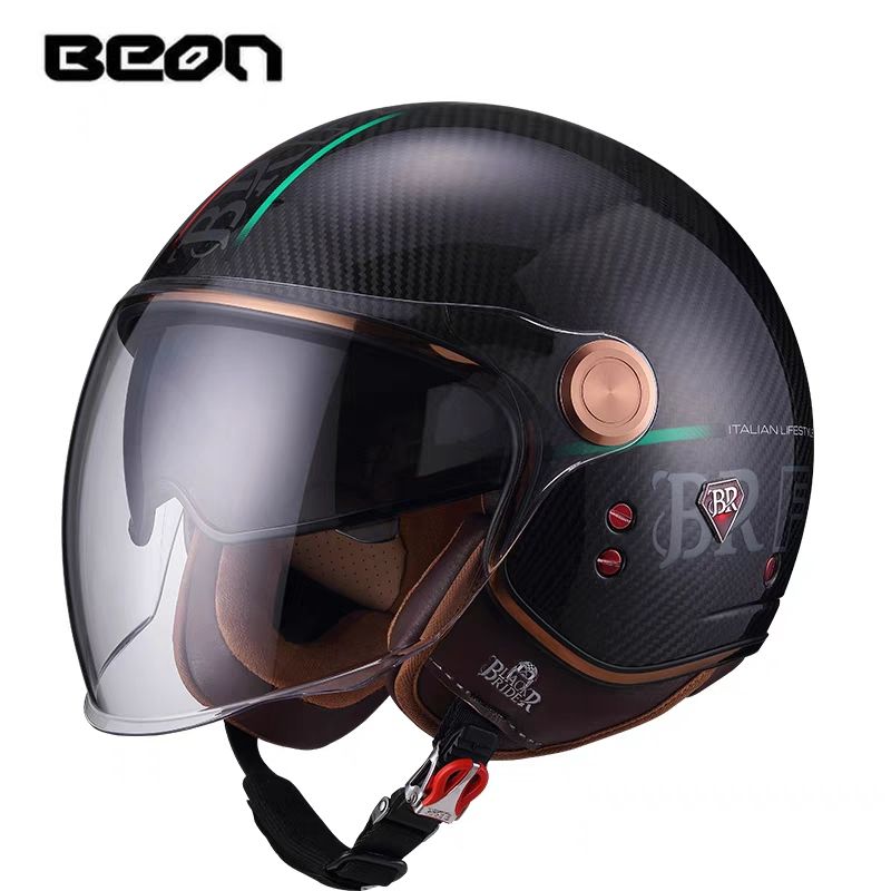 BEON BR20 Carbon Fiber Retro H - Vintage Open Face Retro Helmet review and price