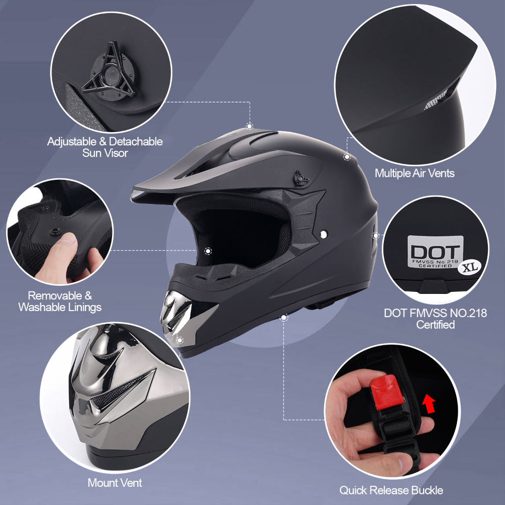 Off‑Road Motorcycle Helmet Fou - Off Road Motocross Helmet Goggles Set review and price